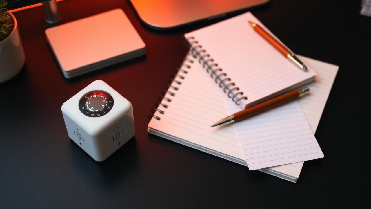 Cheap productivity gadgets including pomodoro timer and focus cube